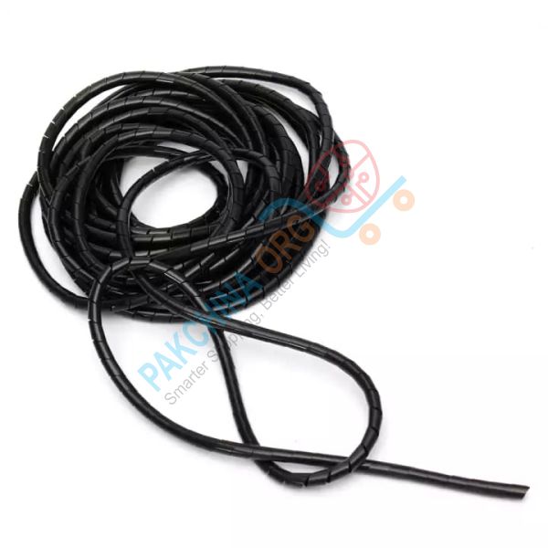 1pcs 4mm Flexible Spiral Tube Cable (Black Colour)