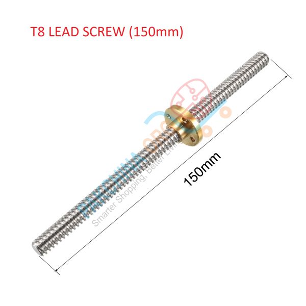 T8 Lead Screw 150mm Dia 8mm For 3D Printer/CNC Machine