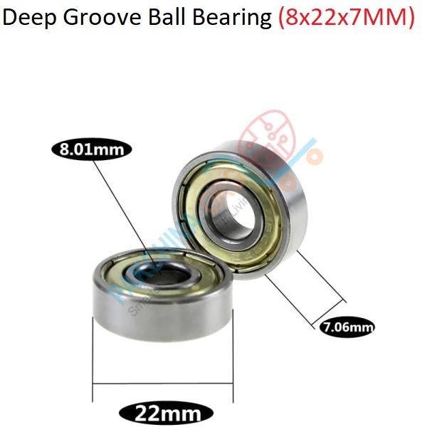 Double Shielded Bearing 608ZZ ABEC-5 Deep Groove Ball Bearing 8x22x7MM