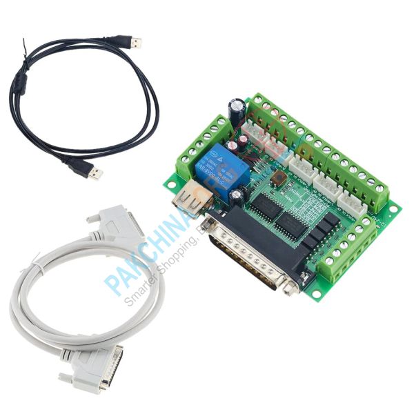 5 Axis CNC Interface Adapter Breakout Board for Mach3 Stepper Motor Driver + USB Cable Hot Sale and LPT Cable